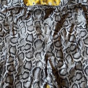 Snake skin leggings.
